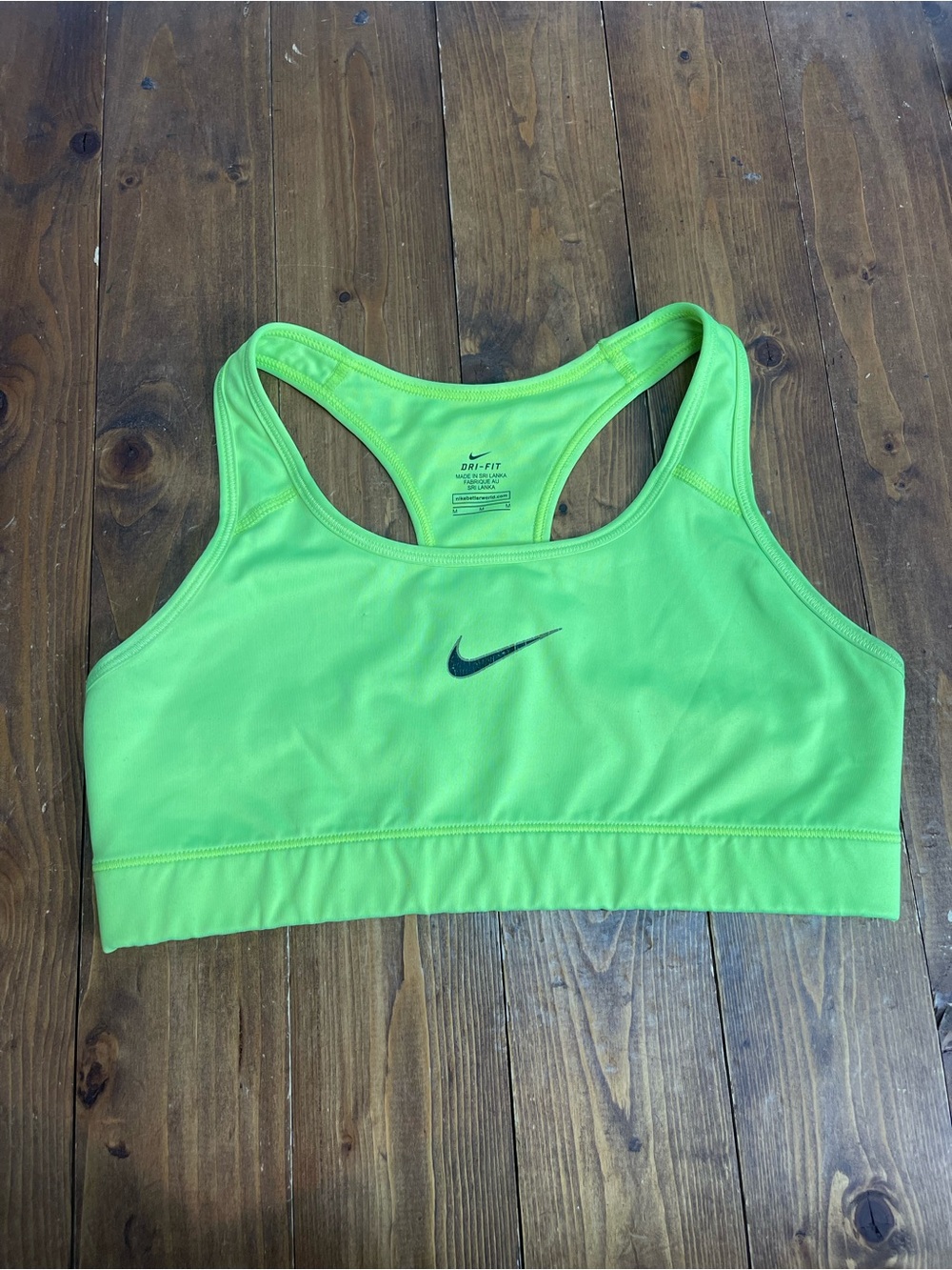 Nike Dri fit size medium neon yellow sports bra